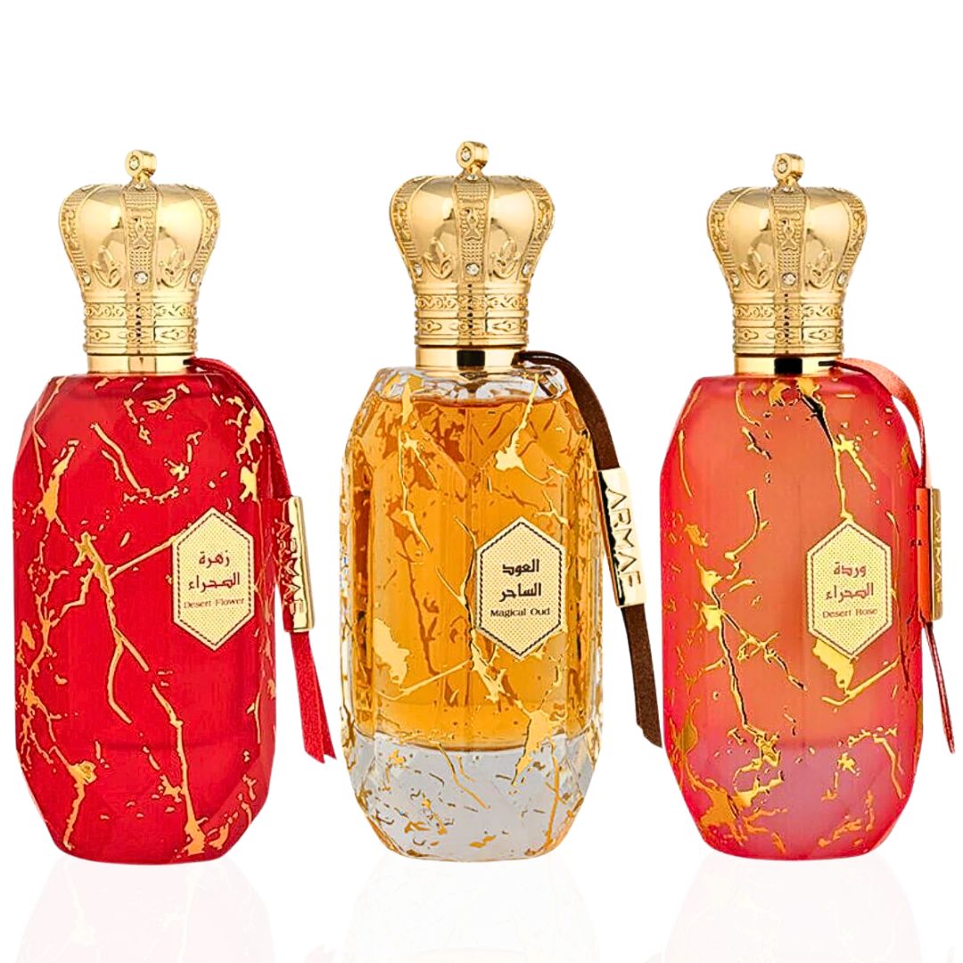 Armaf Eter Magical Oud, Desert Rose & Desert Flower EDP Spray 100ML (3.4 OZ) By Armaf | A Trio Of Scents To Elevate Your Essence. (IRRESISTBLE BUNDLE) - Intense Oud