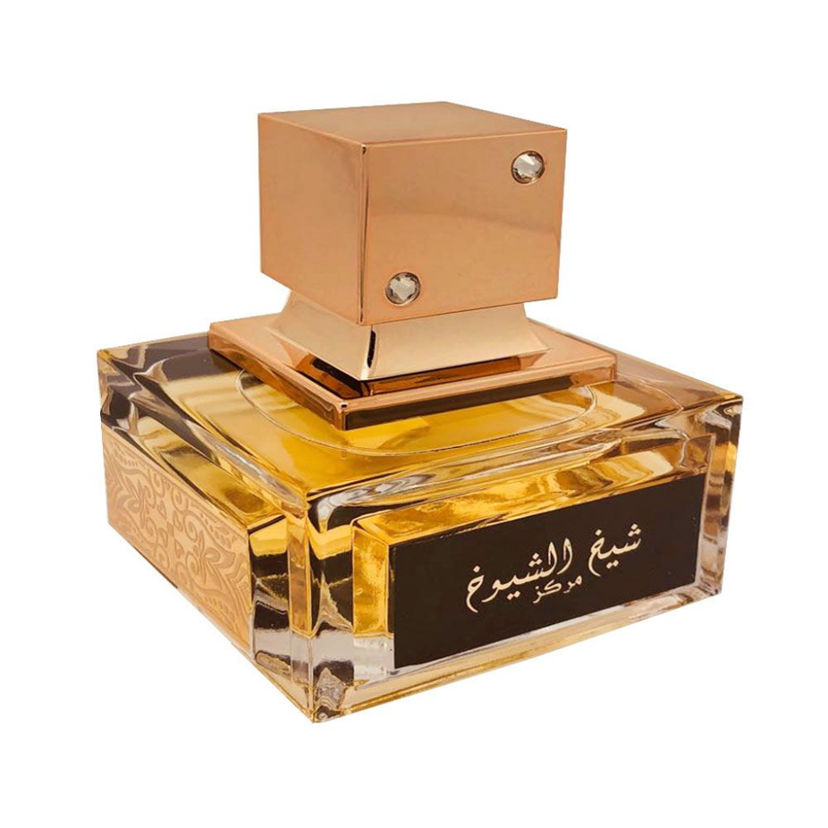 Lattafa Sheikh Al Shuyukh Marakaz 100ML Eau De Parfum bottle with elegant design and branding on the label.