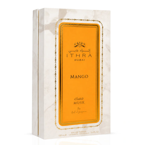Mango Musk Eau de Parfum Spray by Ard Al Zaafaran, 100ml bottle with elegant packaging and a fruity, musky fragrance.