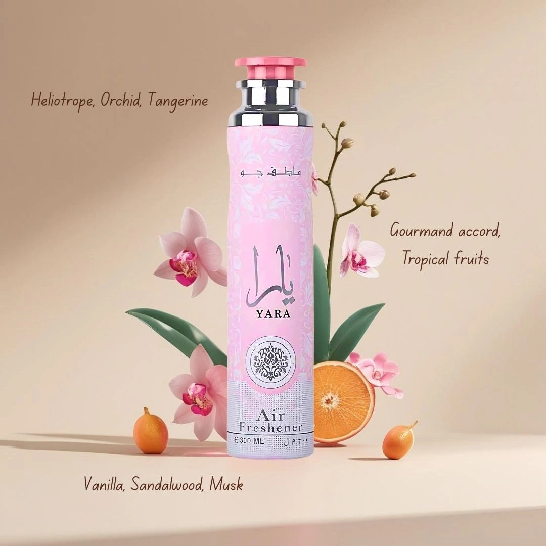 Yara Air Freshener 300ML (10.1 OZ) by Lattafa | A Refreshing Floral Air Freshener With A Sweet, Musky, Lasting Finish. - Intense Oud