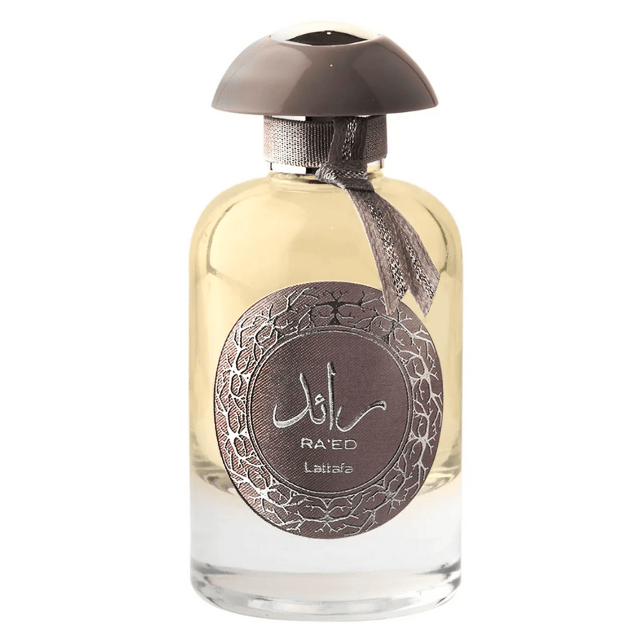 Ra'ed Silver Eau De Parfum spray by Lattafa, 100ML, showcasing the elegant silver bottle and cap.