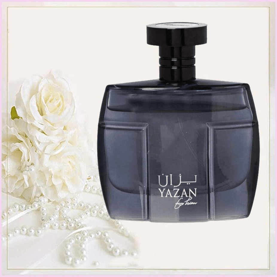 Rasasi Yazan for Men Eau De Parfum bottle, 85 ml (2.8 oz), elegant design, showcasing the men's fragrance product.