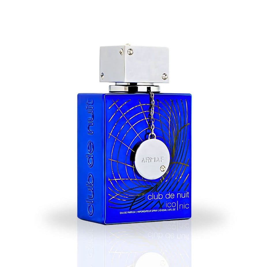 Armaf Club De Nuit Blue Iconic EDP perfume spray 105ML with sleek bottle, showcasing the luxurious fragrance design.