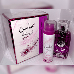 Mahasin Crystal Violet w/ DEO for Women EDP - 100ML by Lattafa - Intense oud