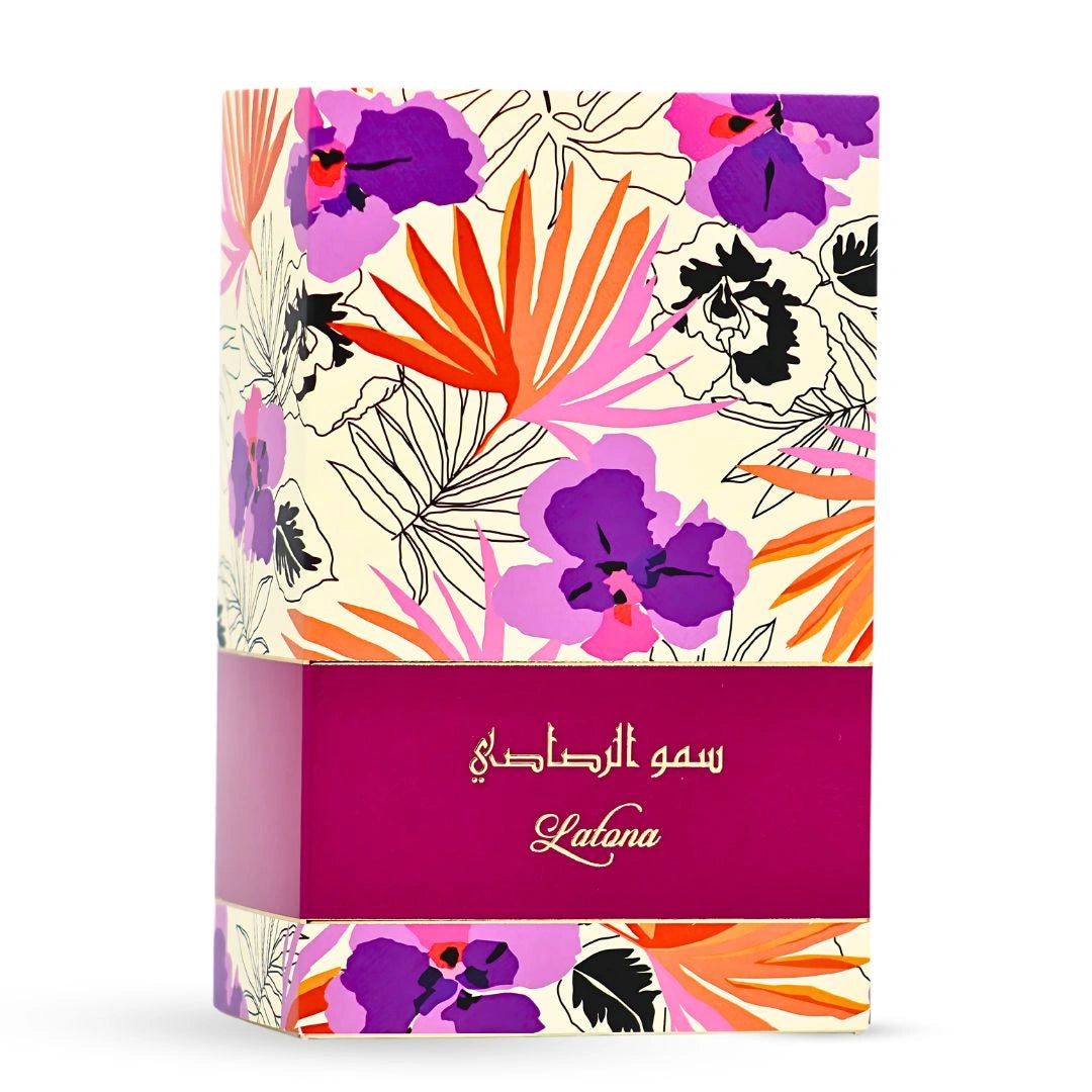 Somow Al Rasasi Latona Eau de Parfum Spray 100ml (3.4 oz) by Rasasi | Luxurious Fruity Floral Fragrance with Lasting Depth - Intense Oud