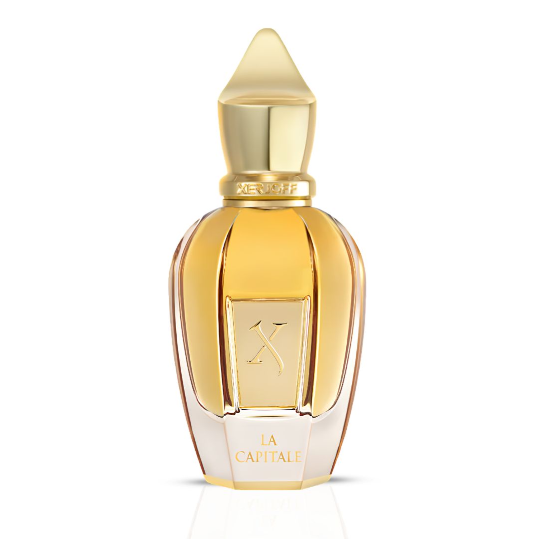 Xerjoff La Capitale parfum spray 50ml bottle with elegant packaging and gold accents, showcasing the luxurious fragrance.