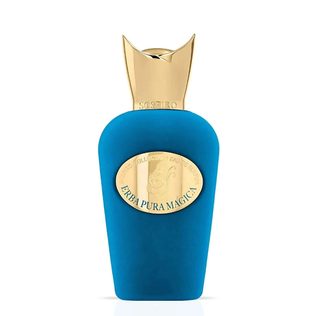 Sospiro Erba Pura Magica Eau De Parfum 100ml bottle with elegant packaging and floral, citrus scent notes.