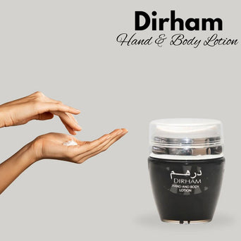 Ard Al Zaafaran Dirham Hand & Body Lotion 45ML, moisturizing lotion with fresh fragrance and skin-nourishing properties.