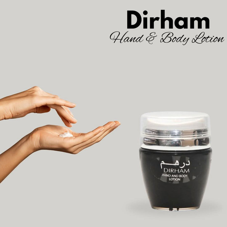 Ard Al Zaafaran Dirham Hand & Body Lotion 45ML, moisturizing lotion with fresh fragrance and skin-nourishing properties.