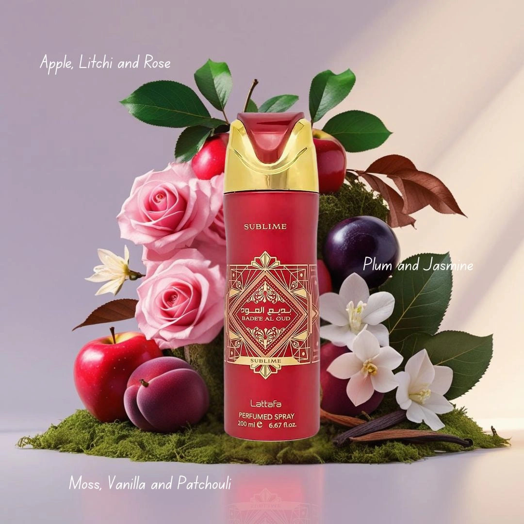 Bade'e Al Oud Sublime Deodorant Spray 200ML (6.7 OZ) By Lattafa | Experience The Luxury of Woody & Aromatic Fragrance. - Intense Oud