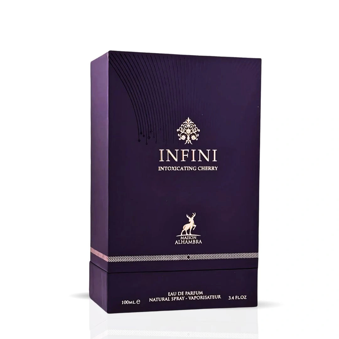 Infini Intoxicating Cherry Eau de Parfum Spray 100ml (3.4 oz) by Maison Alhambra | Long Lasting, Bold, Sweet & Seductive Fragrance - Intense Oud