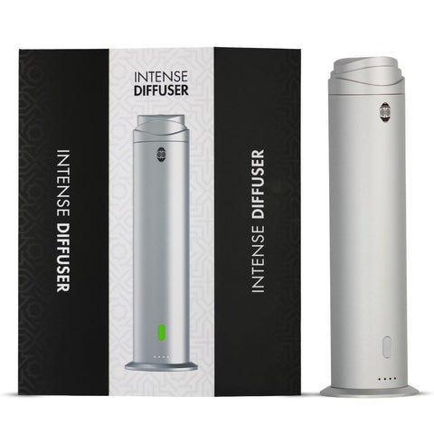Intense Diffuser Silver – 120ml, Aromatherapy Diffuser with Remote, Covers 1000 Sq Ft, Adjustable Mist & Timer, Starter Kit for Home, Office & Hotel - Waterless