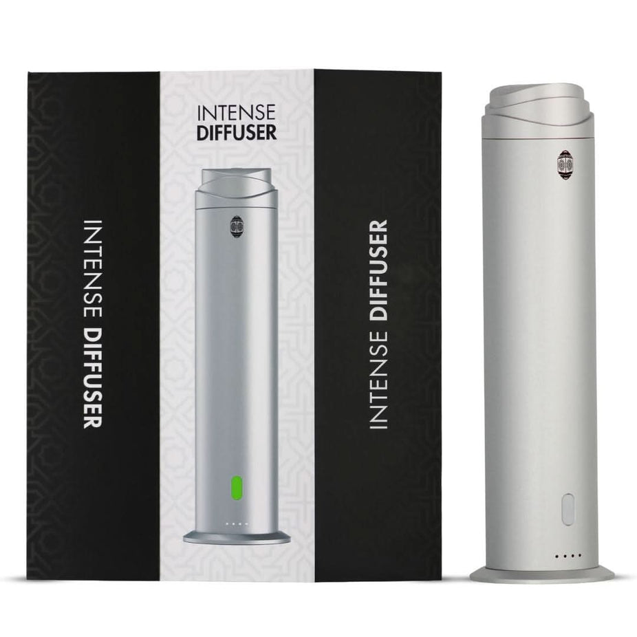 Intense Oud Silver Aromatherapy Diffuser with remote control, 120ml waterless diffuser for home, office, hotel, with adjustable mist and timer