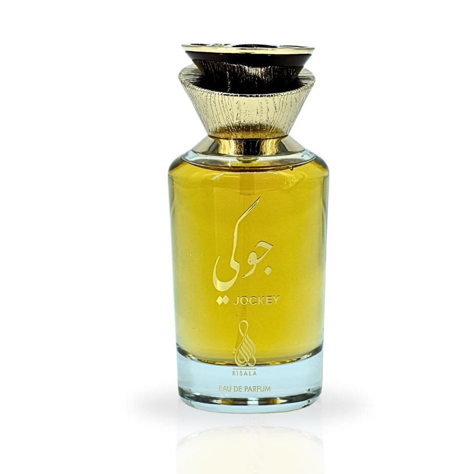 RISALA Jockey EDP Spray 100ML Eau De Parfum bottle with elegant packaging, evoking charm and sophistication.