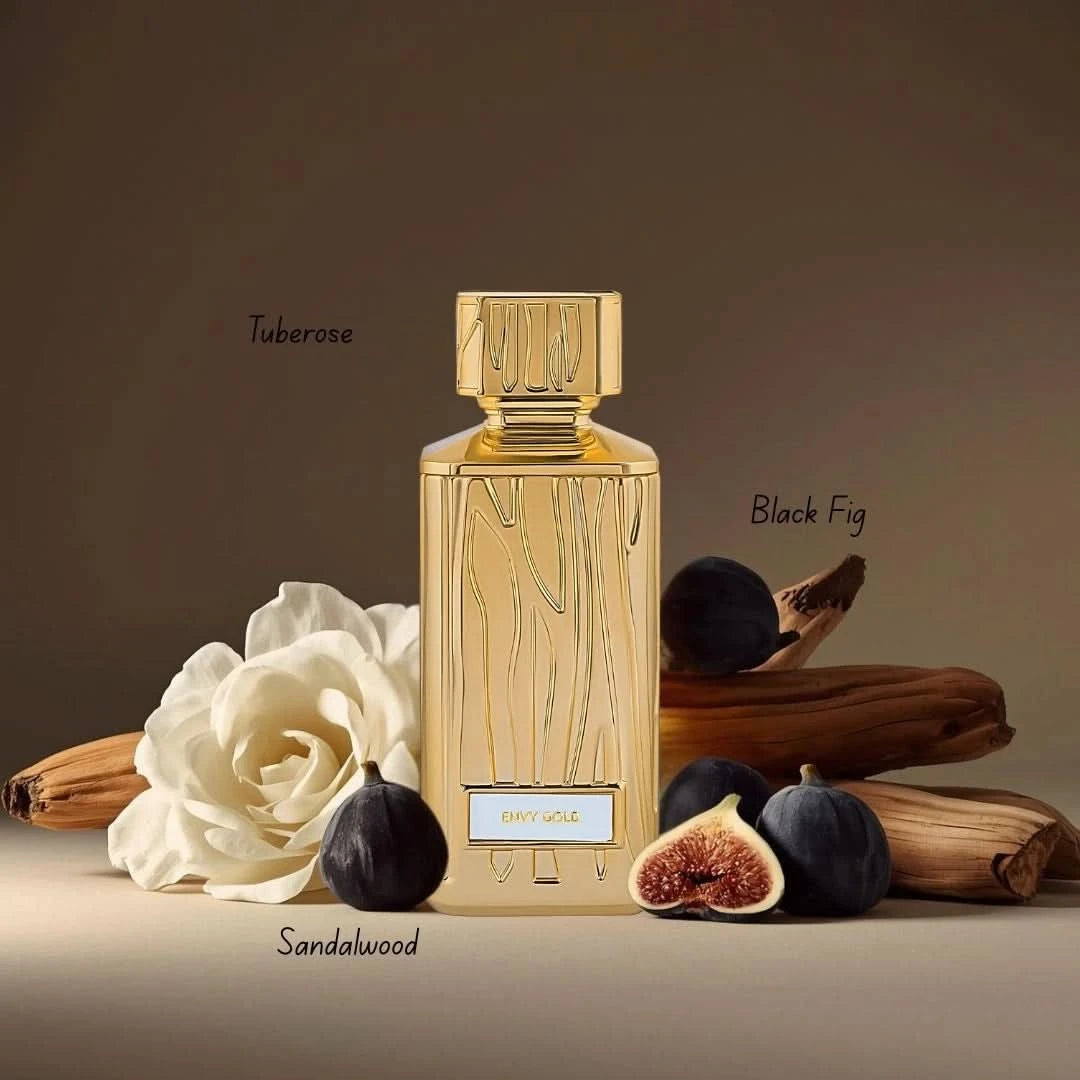Hamidi Envy Rose Gold and Envy Gold Eau de Parfum sprays bundle, 100ml bottles with elegant packaging and floral fragrance design.