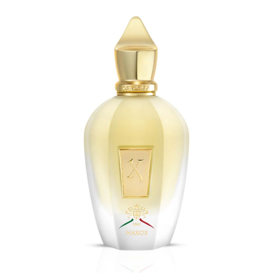 Xerjoff 1861 Naxos Eau de Parfum spray bottle, 100ml, with elegant packaging and fragrance details visible.
