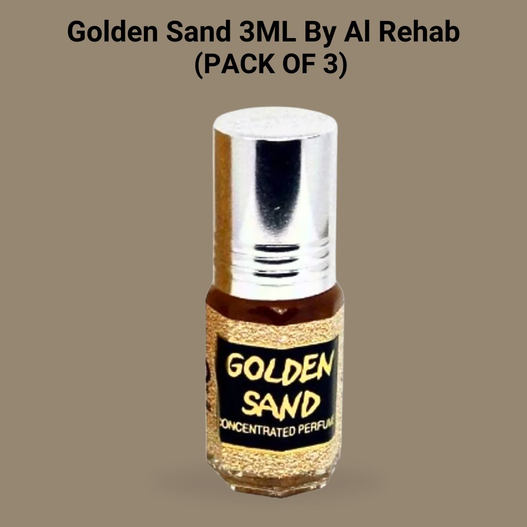 Golden Sand 3ml Perfume Oil by Al Rehab (PACK OF 3) - Intense Oud
