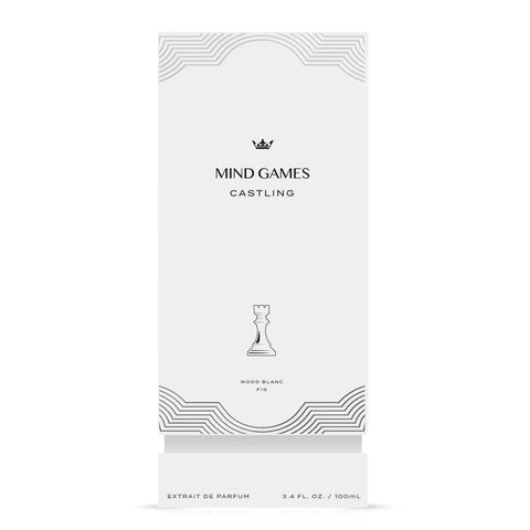 Mind Games Castling Extrait de Parfum 100ml EDP bottle, elegant design, showcasing the luxury fragrance for men and women.