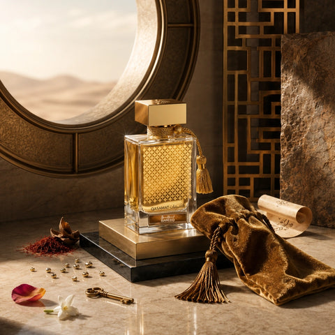 Qasamat Bareeq Eau De Parfum Spray 65 ML (2.1 oz) by Rasasi (Velvet Pouch) (Auction)