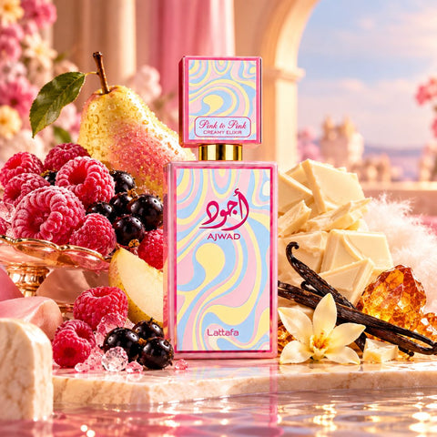 Ajwad, Pink to Pink & Pink to Pink Creamy Elixir Eau de Parfum Spray 60ml (2.02 oz) by Lattafa (Bundle)