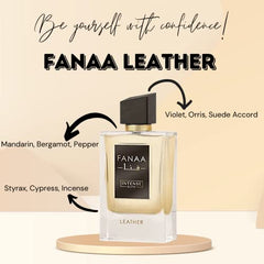 FANAA Leather for Men EDP - Eau De Parfum 100 ML (3.4 Oz) with Magnetic Gift Box Perfect For Gifting By Intense Elite - Intense Oud