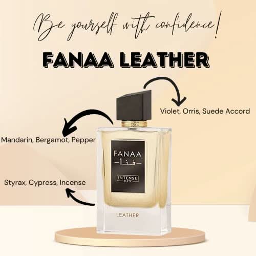 Intense Elite FANAA Leather men's Eau De Parfum 100ml in a magnetic gift box, featuring a sophisticated leather scent.