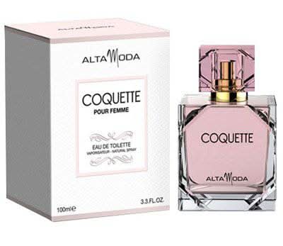 Alta Moda Coquette Women EDT 90ml bottle with velvet pouch, elegant perfume packaging and luxurious presentation.