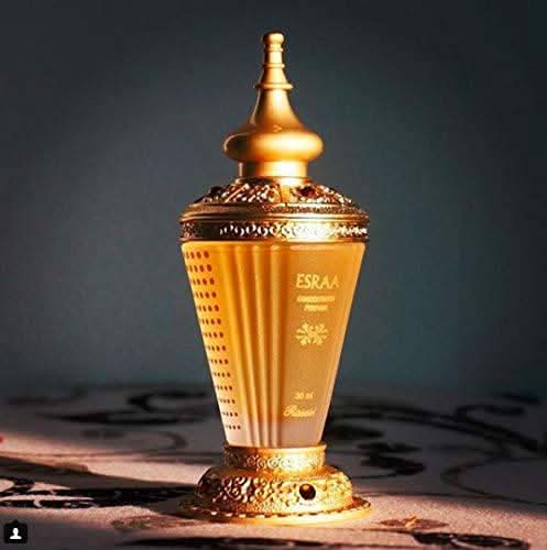 Rasasi Esraa CPO concentrated perfume oil bottle, 30ml, with elegant design and branding visible in the image.
