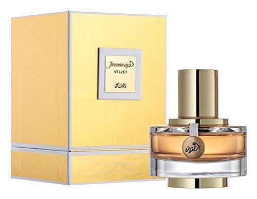 Rasasi Junoon Velvet couple perfume bundle set for women and men, featuring elegant bottle designs and luxurious packaging.