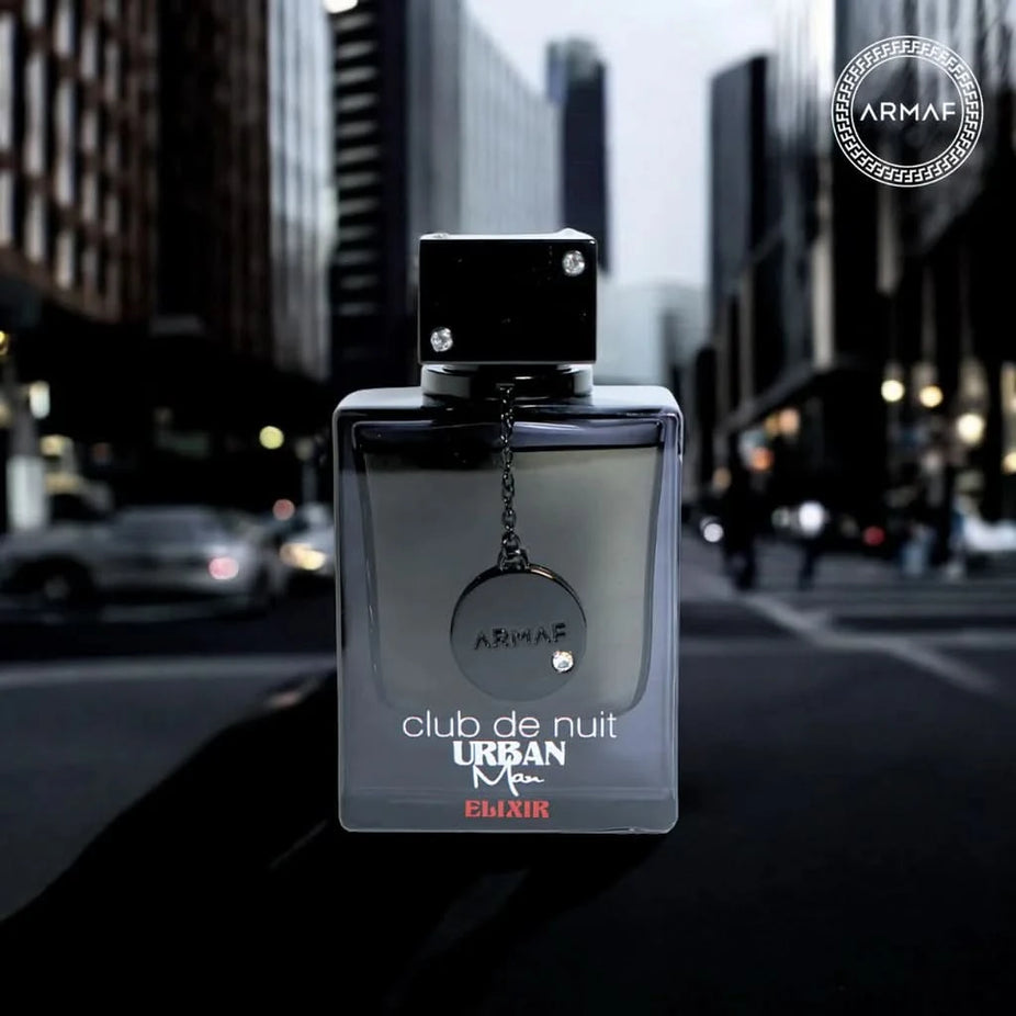 Armaf Club De Nuit Sillage and Urban Man Elixir Eau de Parfum bundle, 105ml, featuring two stylish perfume spray bottles.