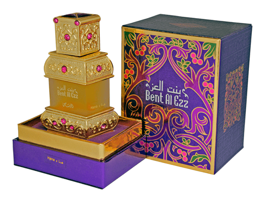Rasasi Bent Al Ezz CPO Series 3-piece concentrated perfume oil set with ornate bottles and traditional design.