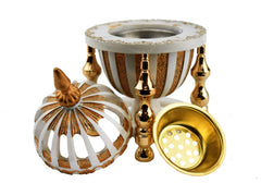 4 Pillar Resin Dome Style Incense Bakhoor/Oud Burner - White - Intense oud