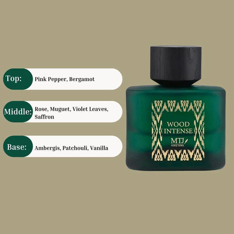 MTJ Wood Intense EDP Spray 100ML, floral and woody unisex perfume with long-lasting, refreshing scent.