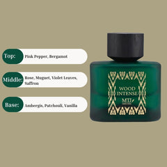 Wood Intense EDP Spray 100ML (3.4OZ) by MTJ | Long Lasting, Refreshing, Floral, Woody, Exquisite Unisex Scent. - Intense Oud