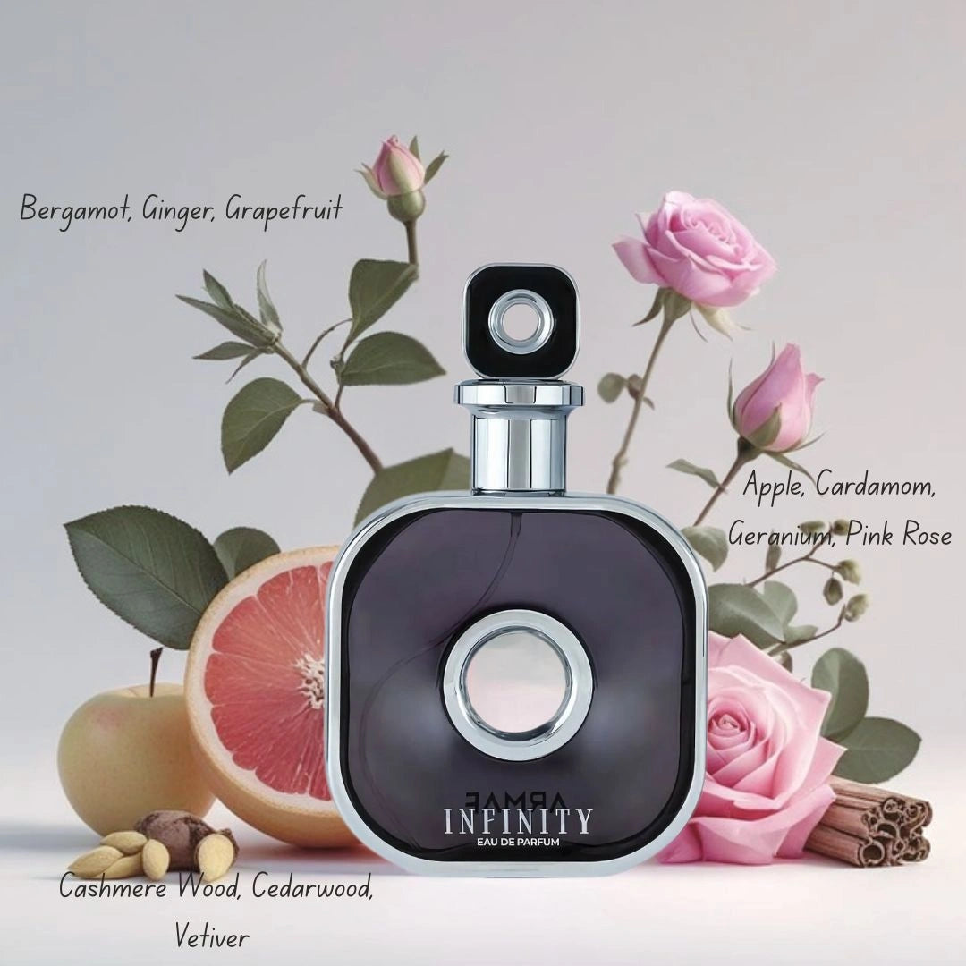 Infinity Eau de Parfum Spray 105ml (3.6 oz) by Armaf | Sparkling Citrus, Spiced Apple & Woods - Intense Oud