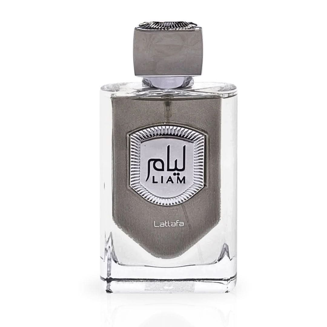 AUCTION Liam Grey Eau de Parfum Spray 100ml (3.4 oz) by Lattafa (Velvet Pouch)