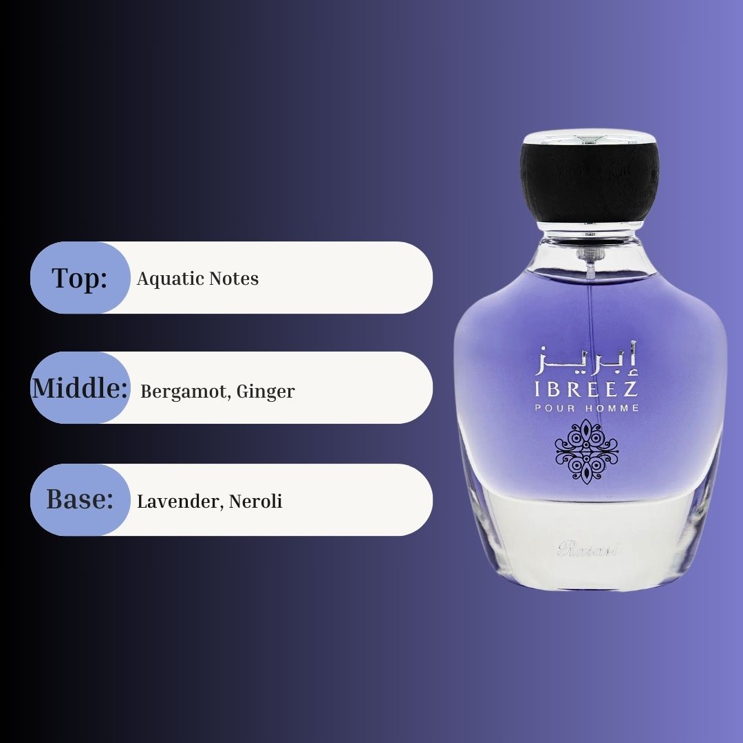Ibreez Pour Homme Eau De Parfum Spray 100ML (3.4 OZ) by Rasasi (Velvet Pouch) - Intense Oud