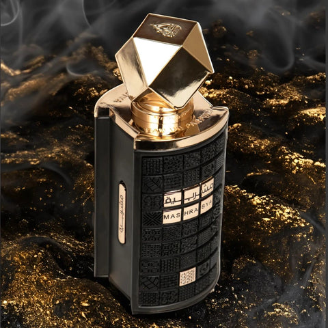 Mashrabya Eau de Parfum Spray 100ml (3.4 oz) by Lattafa | Dates, Cinnamon & Vanilla Melt Into A Golden, Sultry Trail - Intense Oud