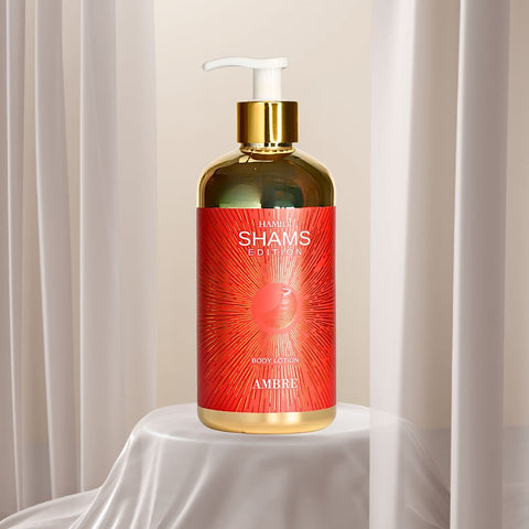 Hamidi Shams Edition Ambre Body Lotion 500ml (16.9 OZ) By Hamidi | Ultra Moisturizing, Skin-Nourishing, Replenishes Dry Skin, Sweet Fragrance. - Intense Oud