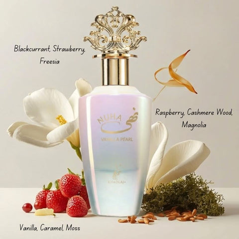 AUCTION Nuha Vanilla Pearl Eau de Parfum Spray 85ml (2.9 oz) by Khadlaj (Velvet Pouch)