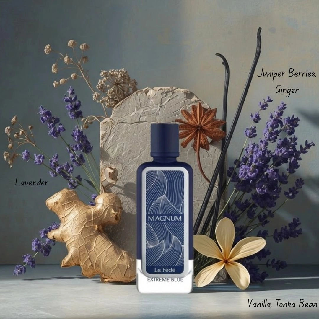 La Fede Magnum Extreme Blue Eau de Parfum Spray 100ml (3.4 oz) by Khadlaj - Intense Oud