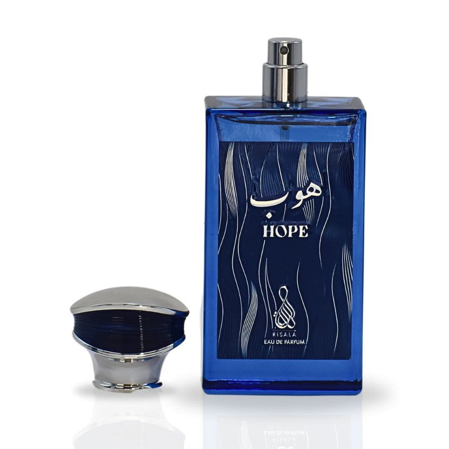 RISALA Hope EDP spray 100ML with a sleek bottle, showcasing its vibrant, refreshing fragrance design and elegant packaging.