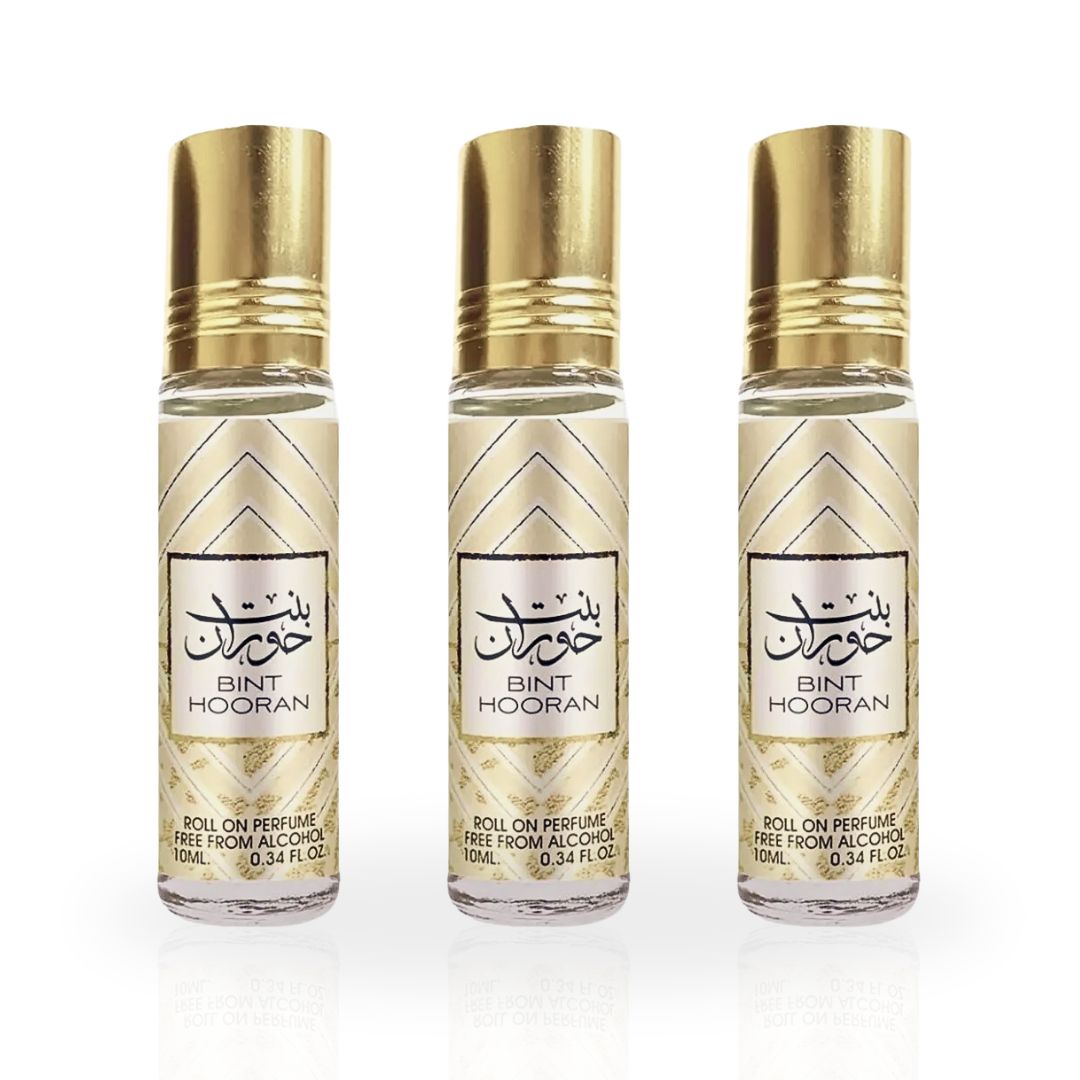 Bint Hooran Roll-On Perfume Oil CPO - 10ML (0.34 OZ) By Ard Al Zaafaran (PACK OF 3) - Intense Oud