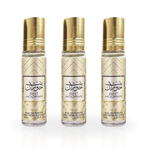 Bint Hooran Roll-On Perfume Oil CPO - 10ML (0.34 OZ) By Ard Al Zaafaran (PACK OF 3) - Intense Oud