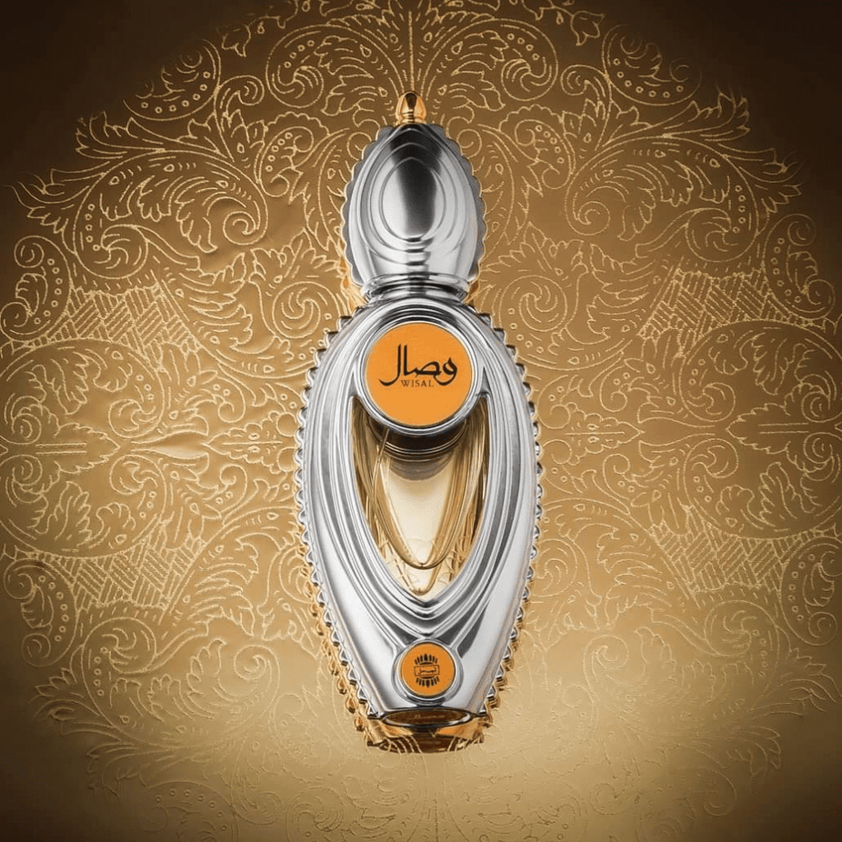 Wisal for Women EDP by Ajmal in a velvet pouch, 50 ML (1.7 oz), elegant fragrance bottle with luxurious packaging