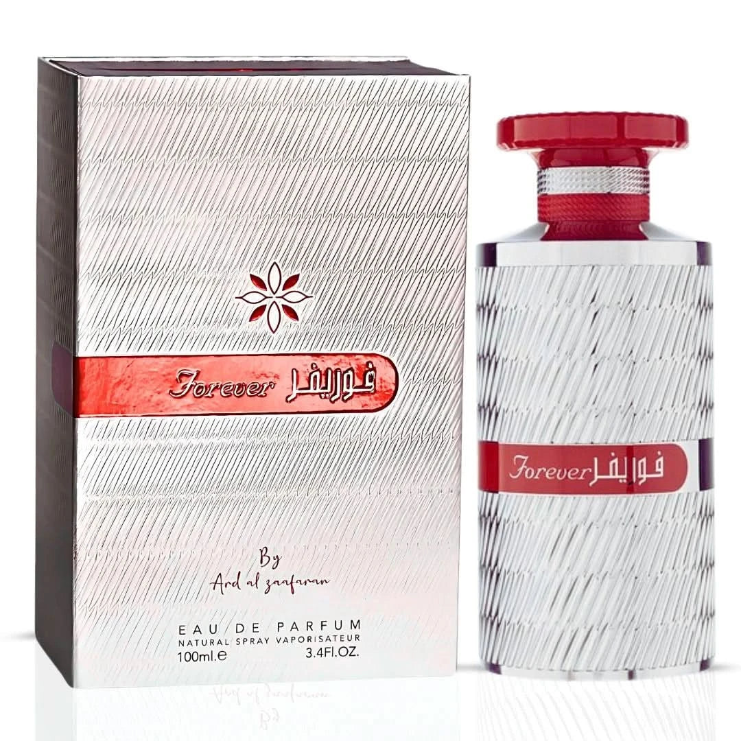 Bundle of Lattafa Eau de Parfum sprays featuring Pink Blush & Forever Silver by Ard Al Zaafaran and Niche Emarati Taraf, 100ml each.