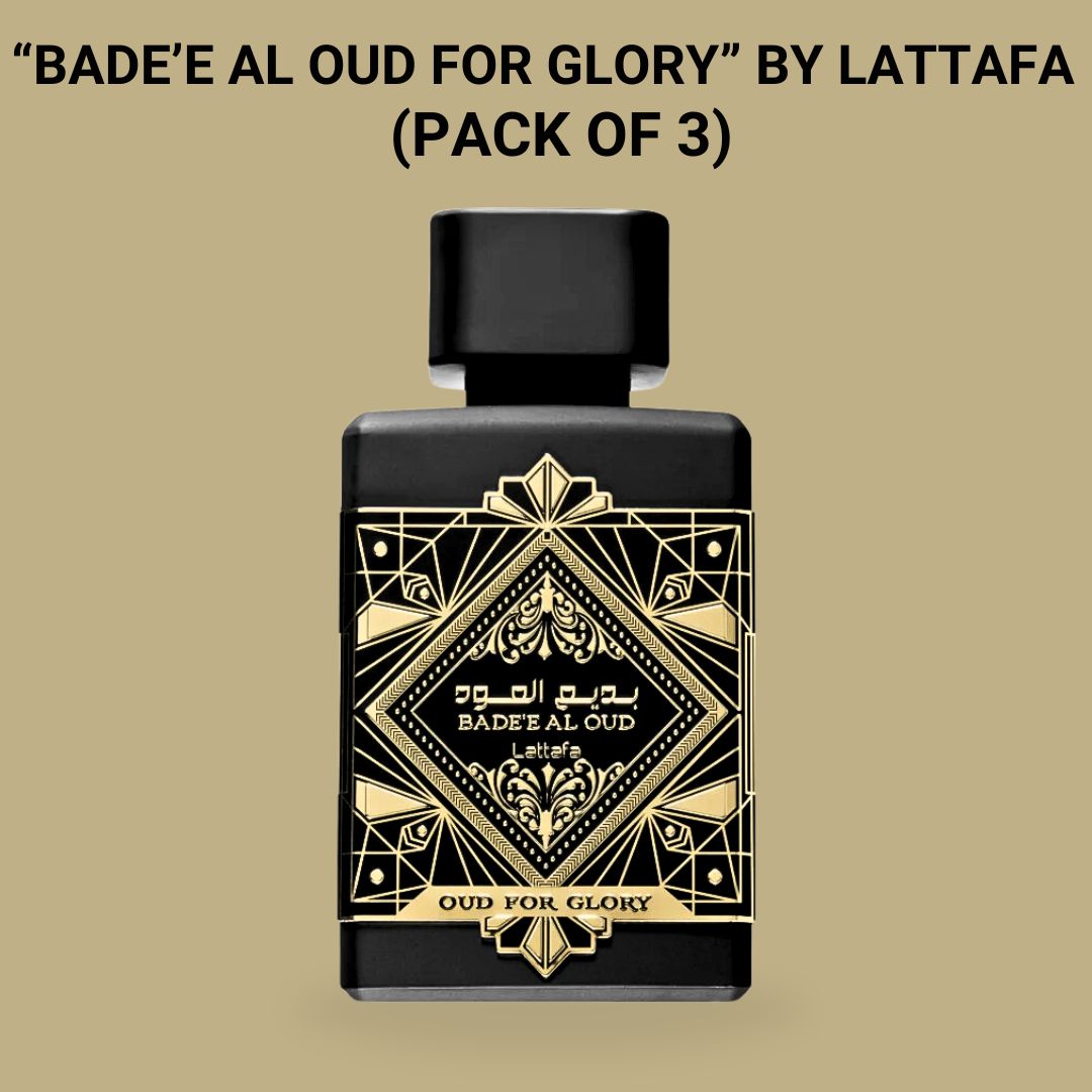 Bad'ee Al Oud Glory EDP Spray 100ML (3.4 OZ) By Lattafa | A Deep Spicy Scent With Rich Oud. (PACK OF 3) - Intense Oud