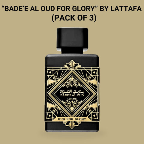 Bad'ee Al Oud Glory EDP Spray 100ML (3.4 OZ) By Lattafa | A Deep Spicy Scent With Rich Oud. (PACK OF 3) - Intense Oud