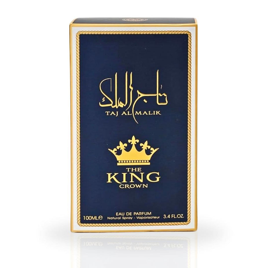 Taj Al Malik EDP spray by Ard Al Zaafaran, 100ML, featuring warm spicy and floral fragrance in a sleek bottle.