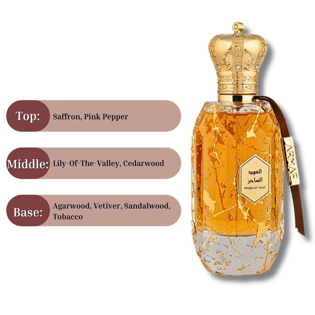 Armaf Eter Magical Oud EDP Spray 100ML (3.4 OZ) By Armaf | A Harmonious Blend of Vibrant Spices, Florals, Woody Elements. - Intense Oud